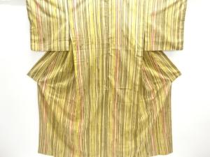 アンティーク　縞模様手織り紬着物